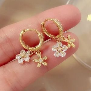 New, Cute Flower Hoop Earrings